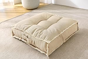 MolynnChic Square Floor Pillow Meditation cushion,Tufted Seat Cushions Reading Nook Cushion Floor Pillows Seating for Adults/Kids, Thick Floor Cushion Sitting Pillow for Living Room Balcony