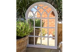 Creekwood Verona, Indoor/Outdoor-Lightweight, Durable Frame, Any Weather Ornament-W50cm x H71cm Wall Mirror, Brushed Grey