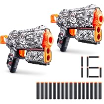 XShot Skins Dread K.O Par ZURU - Blaster Avec 24 Fléchettes, Technologie Air Pocket, Double Baril Rotatif Jusqu'à 27m