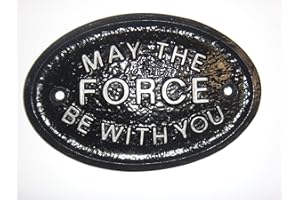 ARTISAN Plaque murale - Noire avec lettrage argenté en relief - Inscription : « May The Force Be With Force Be » - Pour mur de jardin ou clôture