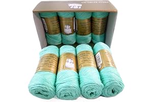 MORILLAS PACK 8 ZEPELINES Algodón perlé 100% egipcio mercerizado para DIY y tejer a mano labores de ganchillo o punto con un acabado elegante. (8 X 75gr)… (5, TURQUESA 39)