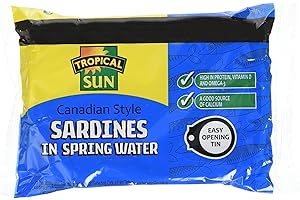 Tropical Sun Foods Canadian Style Sardines in Spring Water, Pack of 12