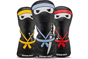 Copritesta universale per mazze da golf, per conducenti e legni, compatibile con tutte le marche (Callaway, Taylormade, Titleist...) – Protezione premium con elastico – Goose Golf