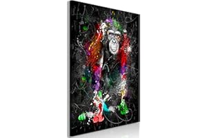 murando - Bilder Tiere 40x60 cm Vlies Leinwandbild 1 tlg Kunstdruck modern Wandbilder Wanddekoration Design Wand Bild - Affe Farbflecken Afrika g-A-0243-b-a