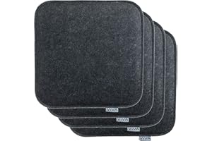 Brandsseller Set di 4 Cuscini in Feltro 35x35x2 cm – Cuscini quadrati e robusti per sedie da interno ed esterno, imbottiti e resistenti - Antracite