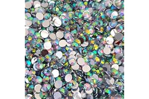 MajorCrafts 2000pcs 5mm ss20 Flat Back Resin Rhinestone Embellishment Gems (Crystal AB C33)