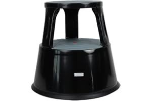 ‎DÖNGES Dönges Rollhocker aus Metall | Bis 150 kg Tragkraft | TÜV & GS geprüfter Tritthocker für Büro, Gewerbe & Heim | Elefantenfuß, Hocker in schwarz