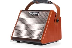 Leo Jaymz 15W Portable Guitar Amplifier with BT Connection, Rechargeable Battery, Tone Control, Headphone Jack, and Versatile Sound Customization for Practice and Performance