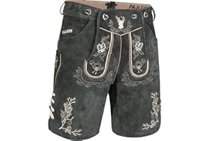 PAULGOS Herren Trachten Lederhose HK3 + Träger, Echtes Leder, Gr. 44-60