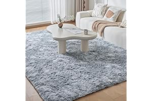 CHOSHOME alfombras suaves al tacto para sala de estar, gran y esponjosa alfombra antideslizante, teñido anudado moderna para dormitorio, decoración de habitaciones de niños, color gris