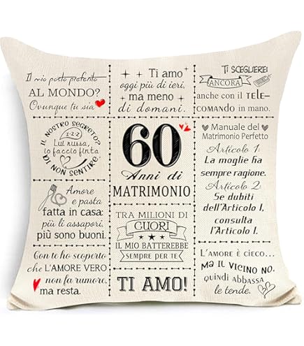 VLYX Copricuscino - Mr E Mrs Decorazione Matrimonio, Federa 45x45 Cm - Foto 3