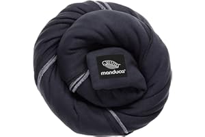 manduca Sling - Fasciatoio Neonato - Marsupio Elastico e per neonati dalla nascita fino a 15 kg - Puro cotone biologico - Certificato GOTS,Black