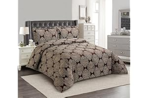 TEXTILE HOME HOME DÉCOR brown jacquard bedspread super king quilted bedding large coffee tone 3 piece luxury embossed bed cover elegant decor