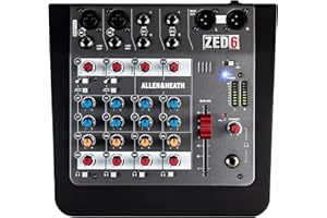 ALLEN & HEATH ZED-6 mixer analogico a 6 input (2 Mic/Line, 2 Stereo) per musicisti, cantanti, locali
