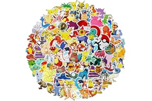 PIKAPIKA 100 Stück sticker Pokemon sticker Pokemon Aufkleber Pack Deko für Auto Laptop Skateboard Fahrrad Moped Motorrad, Geeignet für Erwachsene Kinder