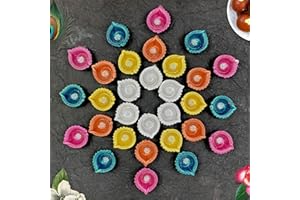 KSJONE Pack of 12 Diwali Diya - Earther Clay Diya Colorful Handmade - Diyas Diwali Gift Items for Family Friends Corporate -Diya for Pooja - Diwali Decoration
