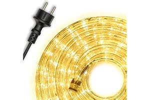 Nipach GmbH 10m 240 LED Lichterschlauch Lichtschlauch gelb – Innen- und Außenbereich – energiesparende Leucht-Dekoration für Garten Fest Weihnachten Hochzeit Gesamtlänge ca. 11,50 m