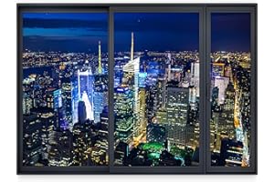 3D ILLUSION D'OPTIQUE murando 210x150 cm Papier peint intissé – Tableaux muraux – Déco – Vue depuis la fenetre – Ville City New York Panorama