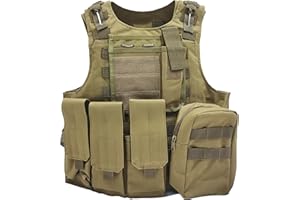 MERCIYD Outdoor Militär Taktische Weste Feldspielweste, Paintball Schutzausrüstung, Schutzweste für Luftpistole, geeignet für Jagd im Freien,