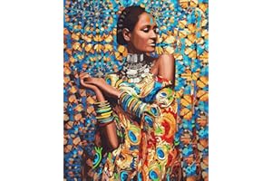 Artnapi Dipingere con i Numeri Adulti Senza Telaio | Fai da Te Dipinto a Mano | Donna in abito colorato | Kit per Principianti e Adulti | Set Incluso Colori Acrilici & Pennelli | Tela 40x50 cm