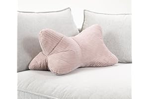 COZYKING Leseknochen XXL 60x30x30 cm Cord Rosa Nackenkissen Knochenkissen Nackenrolle Lesekissen Öko-Tex 100 Zertifiziert und 60°C waschbar - Kissen für Nacken, Knie oder Bauch zum Lesen oder Relaxen
