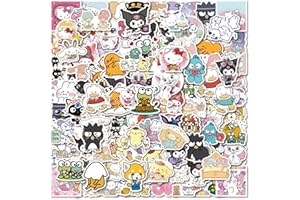 FOCRI 120Pcs Sanrio Pegatinas, Divertido MyMelody&Kuromi Pegatinas Packs para Niños Adolescentes Niñas, Kawaii Vinilo Impermeable Lindo Hello Kitty Cinnamoroll Calcomanías para Portátiles