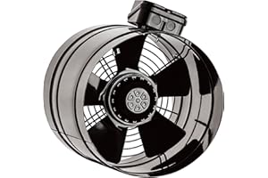 Uzman-Versand YB-200 Rohrventilator, Kanallüfter, 20x20x200 mm, für Desktop, Server, Elektronikgerät, 680 m³/h, 50 dB, 63 W, 230 V AC, 2750/3200 U/min