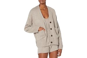 The Drop Brigitte Cárdigan Acanalado con Bolsillo Frontal Y Botones Grandes Cardigan-Sweaters Mujer