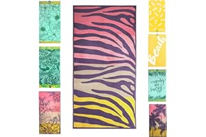 jilda-tex Strandtuch 90x180 cm Badetuch Strandlaken Handtuch 100% Baumwolle Velours Frottier Pflegeleicht (Safari)