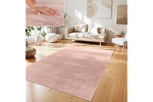Paco Home Tapis De Salon Fausse Fourrure Peluche Tapis Shaggy Long Lavable, Dimension:120x160 cm, Couleur:Pink