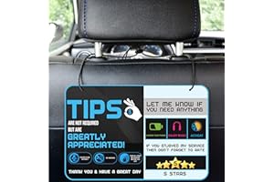SAHEL Five Star Accessories Rider-Share Sign for Driver - 5 Stars Tips Taxi Rating Appreciated Ride-Share Signs - Large 9x6 (Pack of 2)