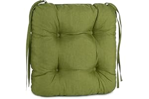 ‎PILLOWS24 Pillows24 Stuhlkissen 4er Set, Sitzkissen mit Steppung 40x40 cm, Sitzpolster für Outdoor geeignet, Bequemes Sitzpolster mit befestigungs Bändern für Gartenmöbel oder Stuhl (grün)