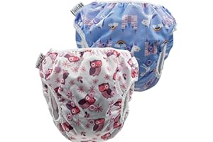 Fakiku Cover Costume Contenitivo Neonato, Pannolino, per Piscina per Bimbi, Lavabile, Riutilizzabile Impermeabili, Set Mare Bambini 0-36 mesi