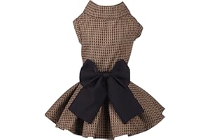 MAMORE Haustierkleider für kleine Hunde, Katzen, Mädchen, niedliches Prinzessinnen-Schleifenkleid, Welpenhemd, Allwetterrock, Kleidung, Katzenbekleidung für Geburtstag, Urlaub (XS, Gelb und Schwarz)