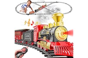 Hot Bee Eisenbahn Ferngesteuert Kinder Elektrisch, Eisenbahn Weihnachtsbaum Elektrisch, Zug Weihnachtsbaum mit Dampf, Weihnachtszug für den Tannenbaum mit Fernbedienung Zug spilzeug Set