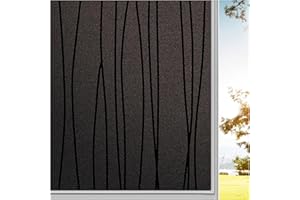 Finnez Pellicola per finestra statica depoli, pellicola oscurante elettrostatica, autoadesiva, anti UV, pellicola decorativa, per cucina, camera da letto, finestra del bagno (strisce irregolari), 44,5