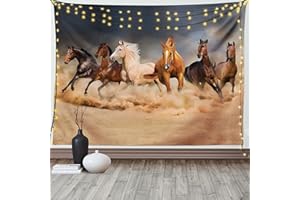 ABAKUHAUS Cheval Tapisserie, Équins Animaux à thème, Décoration Murale en Tissu pour la Chambre à Coucher Le Salon Le dortoir, 230 cm X 140 cm, Sable Brun
