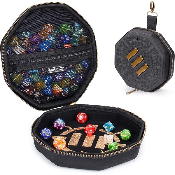 Tomedeks Plateau à dés, plateau à dés DND, sac de rangement pour dés D&D, tapis à rouler pour dés, DND, RPG, donjons et dragons, accessoires DND (noir), Noir , CM