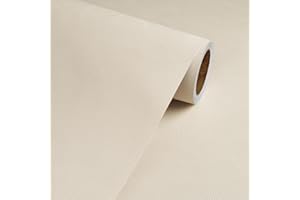 Livelynine Papier Peint Adhesif Mural Beige Relief Papier Peint Autocollant Mural Chambre Salon Clair Imperméable Papier Adhesif pour Meuble Cuisine Rouleau Adhesif pour Meuble Beige Armoire 40CMx2M