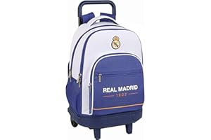 Safta MOCHILA GDE. C/RUEDAS COMPACT EXTRAIBLE REAL MADRID 1ª EQUIP. 21/22, Multicolor, M
