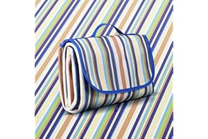 CUSHSUNR Extra Large Picnic Blanket Waterproof,200 X 200 cm Picnic Mat Outdoor Beach Travel Blanket,Foldable&Washable&Sandproof Travel Rug With Carrying Handle for Family,Hiking,Garden