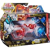 BAKUGAN - Legends - Pack of 4 Collectible Action Figures - Cycloid, Arcleon Geogan, Nillious Nova, Hydorous Ultra and 6 Baku-