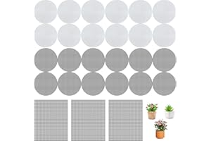 CUNQN Blumentopf Netzpolster Blumentopfloch Matten 100 Stück Blumentopf Loch Netz Blumentöpfe Mesh Pad Bonsai Bottom Grid Mat für Verhindert Bodenverlust