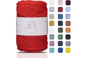 Makromecity Makramee Garn 3mm x 90m (109 Yards) Premium Single Twisted Macrame Cord Baumwollgarn für Handwerk Schlüsselanhänger Wohndekorationen Platzteller Umhängetasche Handtasche Runner