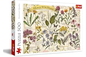 Trefl - Zielnik: Zioła lecznicze - Puzzle 500 Elementów - Układanka DIY z Retro Grafiką, Rośliny, Kreatywna Rozrywka, Zabawa, Puzzle Klasyczne dla Dorosłych i Dzieci od 10 lat