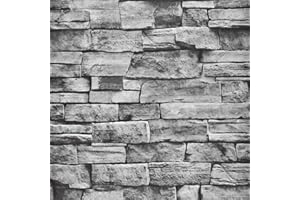 Sunm Boutique Samoprzylepna tapeta o wyglądzie kamienia, szara, folia do mebli, folia samoprzylepna, wodoszczelna, imitacja kamienia, panele ścienne – wygląd kamienia, do kuchni, sypialni, szafek