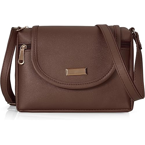 J I ACCESSORIES Women’s Stylish Crossbody Sling Bag – Elegant PU Leather Small Shoulder Purse with Adjustable Strap – Casual & Travel Handbag