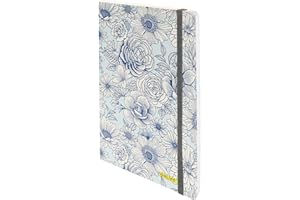 Online Journal en pointillé A5 - papier epais premium 120g/m², FSC - 144 pages - carnet de notes design Fleurs - cahier relié - bullet journal dotted