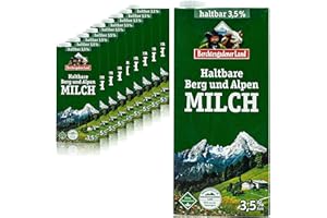 ‎BERCHTESGADENER LAND Berchtesgadener Land - 10 Stück H-Vollmilch 3,5% in 1 Liter Packung haltbare Milch von Höfen aus der Berg- und Alpenregion (Bergbauernmilch)