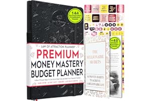 FREEDOM MASTERY Undated Monthly Budget Planner and Monthly Bill Organiser - A 12 Month Journey to Financial Freedom, Monthly Budget Book Planner, Law of Attraction Planner
